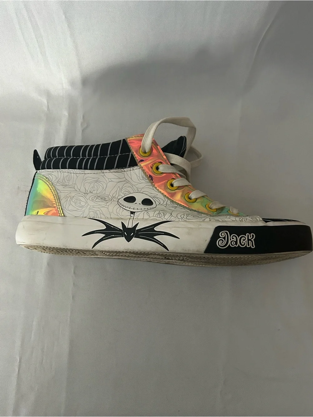 Ground Up Disney's Jack & Sally Women's Hi-Top Sneakers Size 7